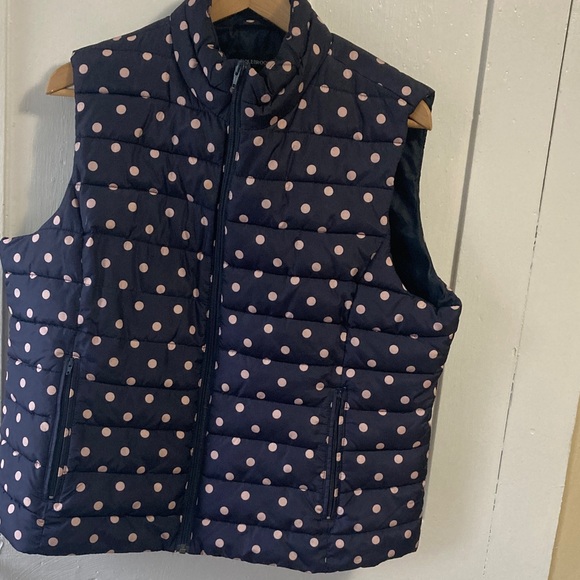 Colebrook Navy Puffer Vest with Polka Dots - Picture 1 of 5
